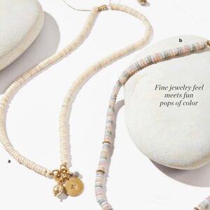 Stella & Dot Modern Bohemian Beaded Charm Necklace - bone